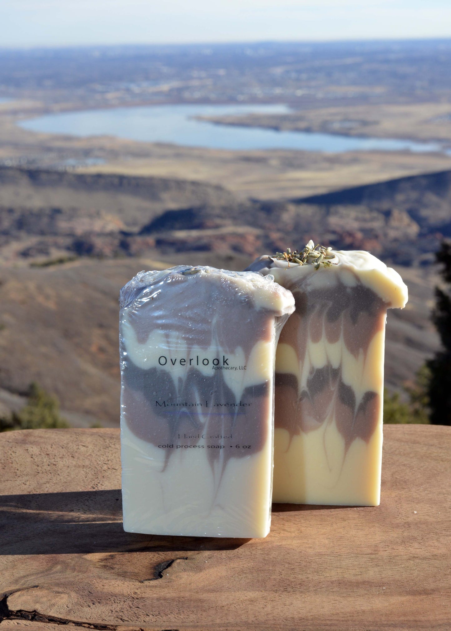 Cold process soap bar Mountain Lavender. 